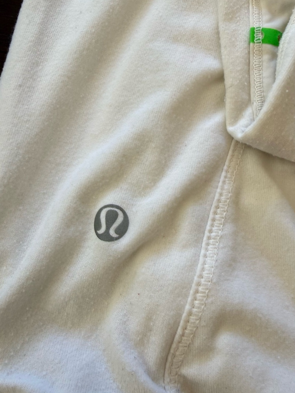 lululemon athletica White Quarter-Zip Pullover with Lime Accent - Picture 3 of 6